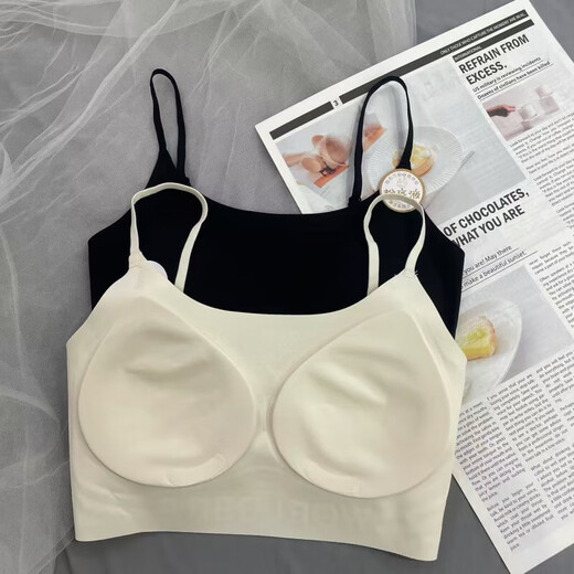 7A liquid foundation invisible back beauty 5001 seamless spaghetti strap beauty back tube top underwear women's fixed cup bra invisible skin + invisible skin two pieces for more discount L 110-140Jin Jin equals 0.5 kg