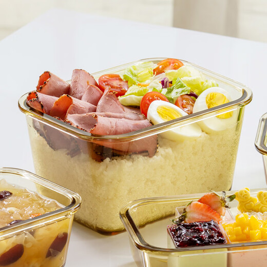 Corning tableware 1800ml large capacity glass lunch box heat-resistant glass crisper lunch box sealed box storage tank 1800ml crisper box