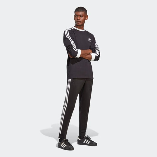 adidas [Jinlang Sports] Clover Men's Retro Outfit Slim Long Sleeve Round Neck T-shirt IA4877 IA4877 Color M