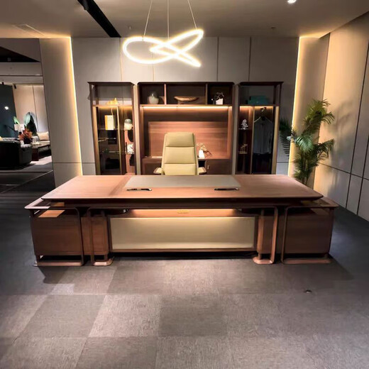 Suyu New Chinese Style Office Solid Wood Large Table Desk Leader CEO Pure Solid Wood Executive Desk Boss Desk with Side Cabinets For customized sizes and colors, please contact customer service
