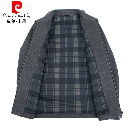Pierre Cardin Wolle Wollmantel Herrener Herbst- und Winterkleidung verdickte die Mitte der Herrenjacke im mittleren Alter mit mittleren Alter 99652 Schwarz (abnehmbar Down-Liner) 175/l