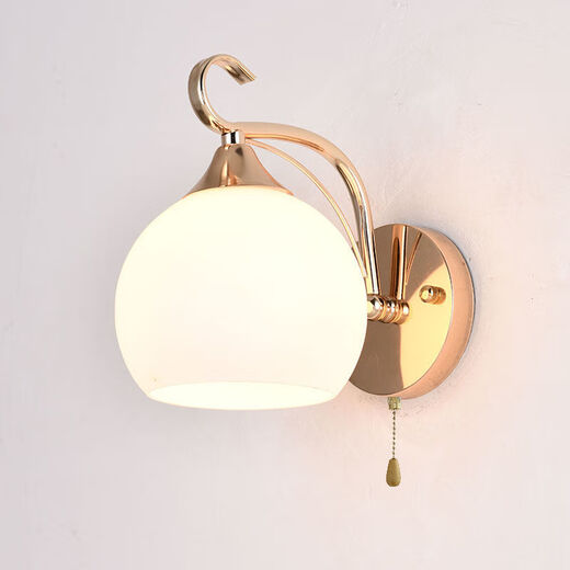 Yilin Wall Lamp Bedroom Wall Bedside Lamp Simple Modern Creative European American American LED Living Room Aisle Stair Lamp B09 Delivery LED Three Color + Pull Switch