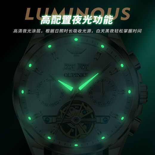 
European Pinke Swiss certified brand watches for men fully automatic mechanical watches luminous hollow flywheels for men gifts business watches European Pinke-3291-brown leather rose shell white surface