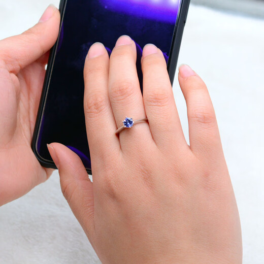 DL 1998 Fat Donglai Quality Tanzanite Ring Silver Tianlan Femmes: Blue Gem Ring chevauchant