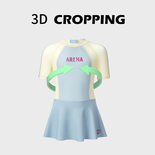 Arena Children's Swimsuit Girls Sun Protection Skirt One-piece Swimsuit for Small, Medium and Large Children Conservative Vacation 2024 New Style Pink 130 Recommended Height 125-135cm Weight 20-30kg