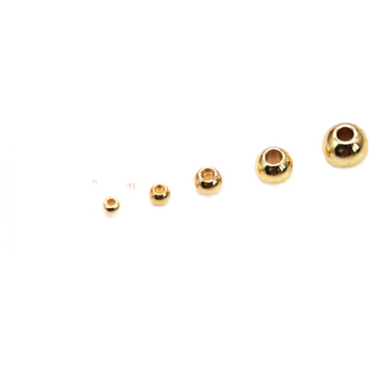 Fat Donglai same style bag 18k gold beads loose beads US imported technology 18K gold covered beads diy beads 2-8mm 2mm 18K real gold plated (50 pieces) with certificate