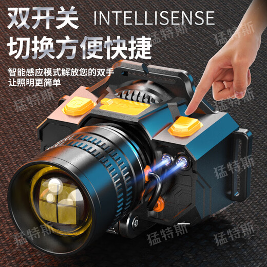 Enfermera Xin Mengtes LED BeaTlight Fuerte Carga de luz al aire libre Pesca de pesca de largo alcance Lineta de largo alcance Super Brillada Hernia Mina Lámpara Móvil Carga de teléfono móvil/Potencia de alimentación/Sensado inteligente/puede ser de gama alta