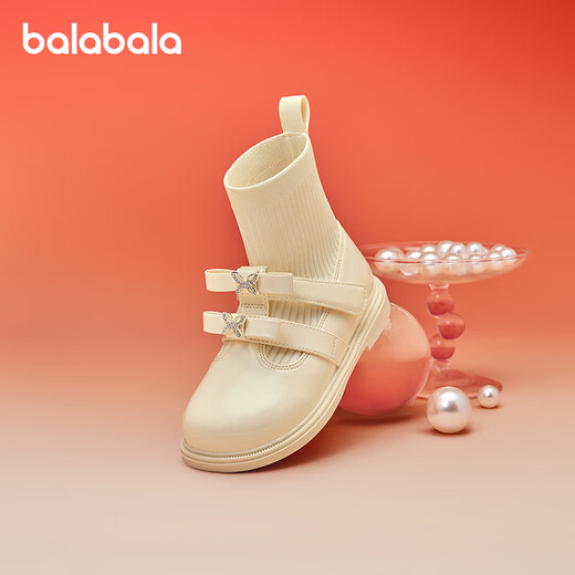 Balabala children's shoes children's boots mid-tube socks boots girls' shoes 2025 spring sweet trendy shoes 208125141036