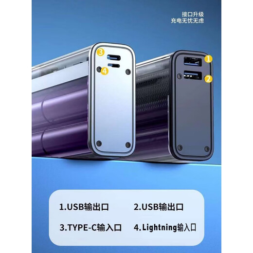 雷米瑞透明充电宝PD双向快充闪充移动电源盒diy套件18650/21700外壳 YM674 4节黑灰色套件21700 有参数1万过 0mAh