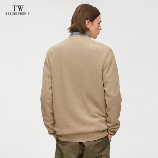 Teenie Weenie Bear Men's Wool Knitted Cardigan Men's Spring Sweater Top Casual Commuting Jacket Khaki M 170