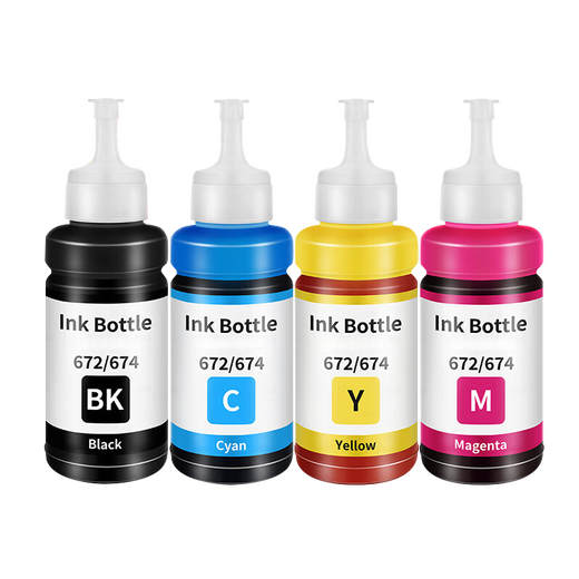 Shengmeijia es adecuado para Epson Epson L130L1300 L565L358L310L360L380 Cartucho de impresora de color de tinta 672 Tinta amarillo