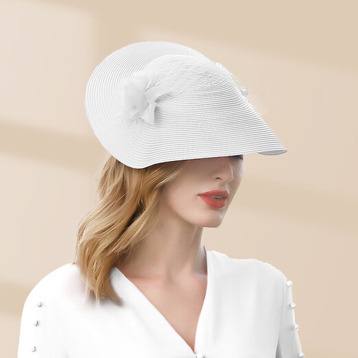 EE new summer style elegant and fashionable banquet hat, elegant, sweet and cute temperament floral pearl hat, white