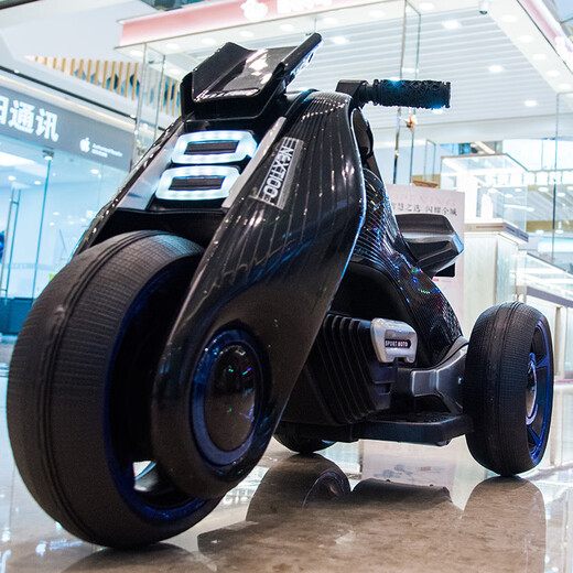 Bedoqi children's electric motorcycle tricycle for girls and boys charging double birthday gift baby toy car can sit on white