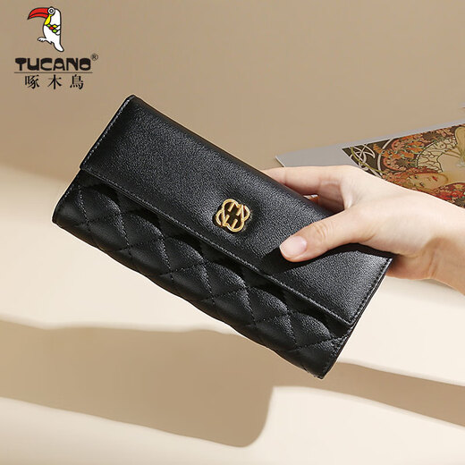 Woodpecker (TUCANO) bag women's wallet cowhide versatile long clutch bag coin purse women's wallet practical birthday gift for girlfriend