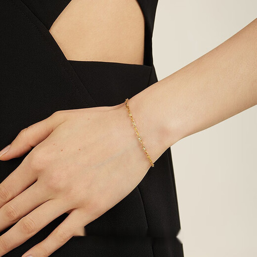 Tiansi Onchic 18K gold-plated bracelet for women, light luxury, niche, elemental bracelet, hand jewelry, simple and versatile, gift-giving, gilded day-light bracelet