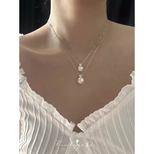 Fat Donglai Quality Deep Sea Tears Pearl Pendant French Classic Style Versatile Silver Princess Milk White 10mm-Necklace
