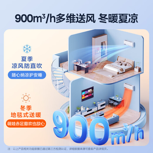 Midea Air Conditioner Cool Energy Saving 2 HP New Level Energy Efficiency Frequency Converter Cooling and Heating Large Bedroom 27 Quick Cooling and Heating Energy Saving Air Conditioner Hang-up State Subsidy KFR-46GW/N8KS1-1