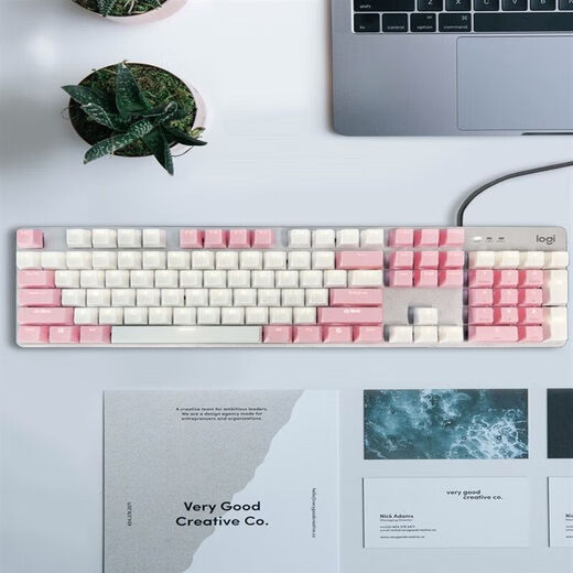 Logitech K845 mechanical keyboard cable 104 key backlight office e -sports girl red shaft high