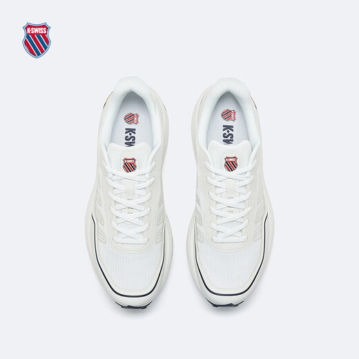KSWISS [gleicher Stil in der Show] Herrenschuhe für Herren Sommergitter atmungsaktiven neuen modischen und trendigen lässigen Laufschuhen 9272 113 Wimbledon White/Navy Blue/Grey Red 41