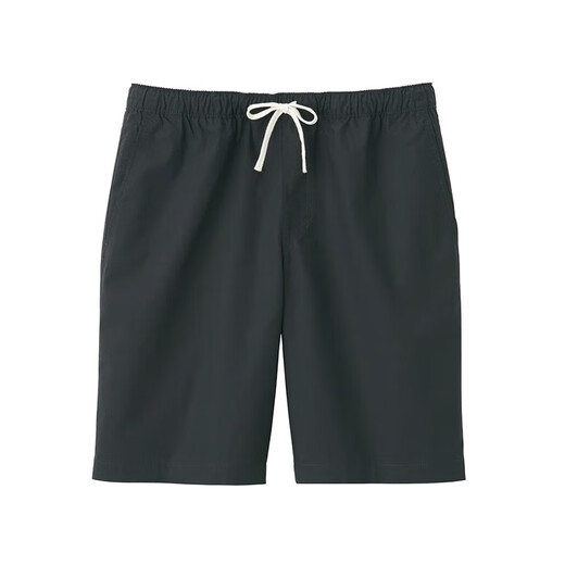 MUJI MUJI Men's Cotton Washed Poplin Shorts Casual Shorts Men's Summer Pure Cotton AED14A2S Black M