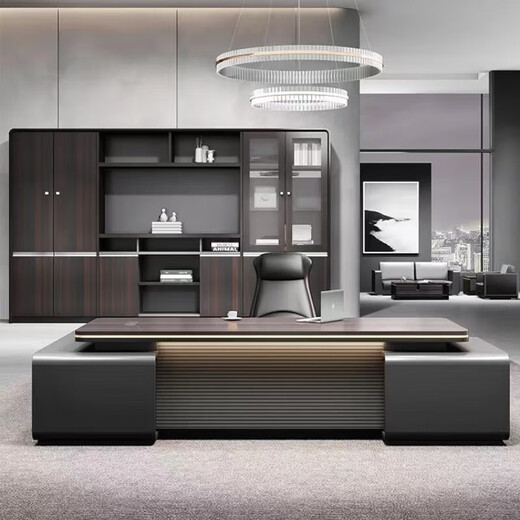 Light luxury boss desk office desk and chair combination simple modern president desk leadership office furniture manager executive desk 1.0 m * 0.6 m grand luxury boss table