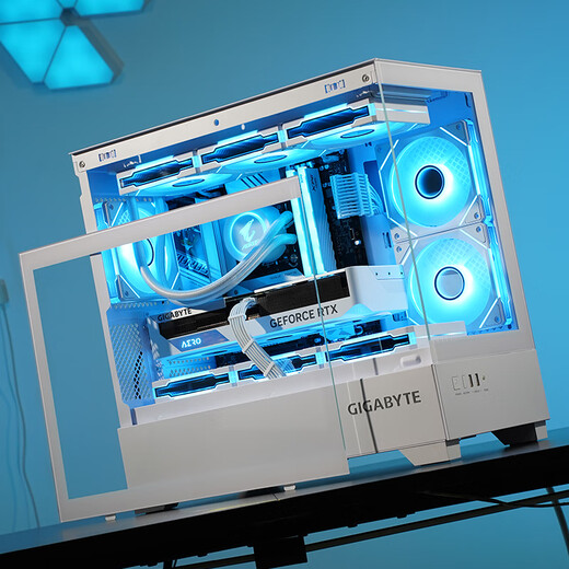 AMD Gigabyte R7 9700X/RTX5060Ti 16G graphics card white delta mobile computer host desktop complete machine sea view room family bucket assembly diy game water cooling three R5 9600X/16G/1T/5060Ti