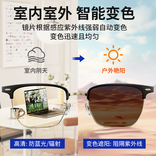 Wese-Lesebrille für Männer mit langer und nahezu hochauflösender Hochdefinition blaues Licht kann abgenutzt und angetrieben werden, um intelligentes Zoom-Deutsch-Pure Titanium Schwarz Gold-lang und in der Nähe von Dual-Use + hochauflösendes blaues Licht 150 Grad (empfohlen für 50-54 Jahre)