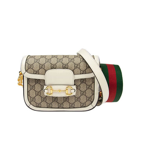 古驰（GUCCI）古驰（GUCCI）女包经典马衔扣1955系列马鞍包20.6x14.4送女友礼物 658574 HUHHG 9759 白色