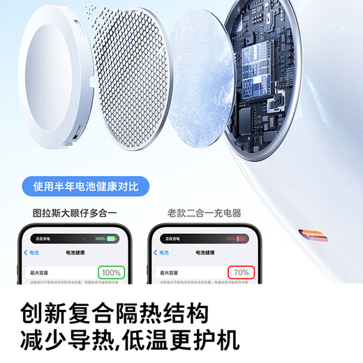 Tulas big-eyed boy top-of-the-line watch/mobile phone two-in-one fast charge丨the latest 45W flash charge Apple watch charger charging head iPhone16 apple i watch star white top-of-the-line hot model 45W | the latest two-in-one charger Tulas first-of-its-kind丨45W top-of-the-line latest upgrade丨wireless charging for watches