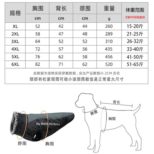 Super resistant dog clothes in winter large dog warm golden collie Doberman clothes 2025 windproof snowproof cotton coat reflective-glare blue 4XL size (bust 72 back length 57)
