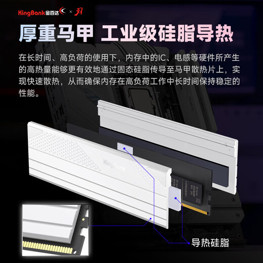 KINGBANK DDR5 Memory Silver/Black Blade/Star Blade 6000/6400/6800 Desktop Memory Gaming Esports Vest Strip Deepseek Hardware Star Blade White 16G Single 6000 Hynix A Generation C28