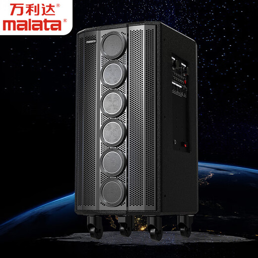 Malata Square Dance Trolley Speaker Outdoor Home KTV Audio Subwoofer Double U-Section Microphone Electric Acoustic Guitar Bass Folk Singing Instrument Speaker