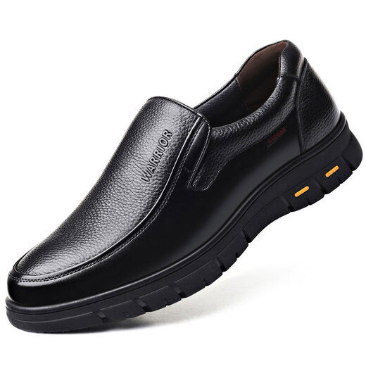
Huili leather shoes for men's genuine leather middle-aged and elderly dad shoes for non-slip breathable thick sole business casual work men's leather shoes large size 9908 black four-season single shoes 40