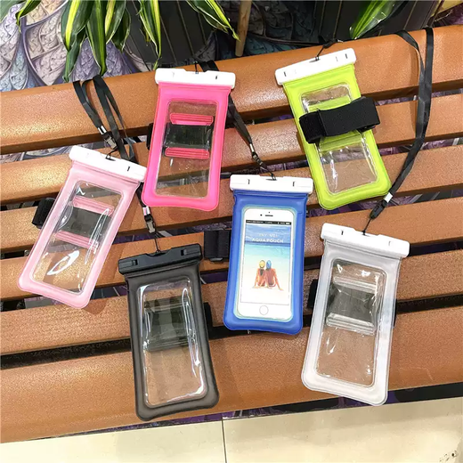 TKHE arm strap mobile phone waterproof bag transparent diving cover with touch screen universal swimming bag sealed air bag anti-sinking rider arm strap waterproof bag black