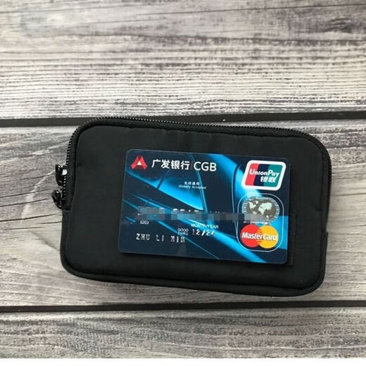 
Japanese men and women's personalized zipper short coin wallet clutch coin card bag min pocket bag storage bag black canvas small