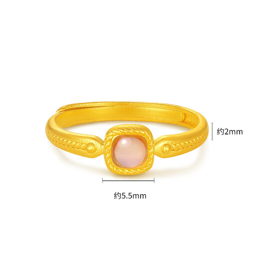 Chaohongji Pure Gold Ancient Gold Ring Birthday Gift Price Xiaoquexing SRG30006013 About 2.65g