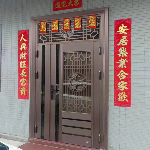 JRB家瑞堡豪华门不锈钢韩式门单开门家用别墅大门防盗门通风玻璃入户门定制 款式1【每平方】