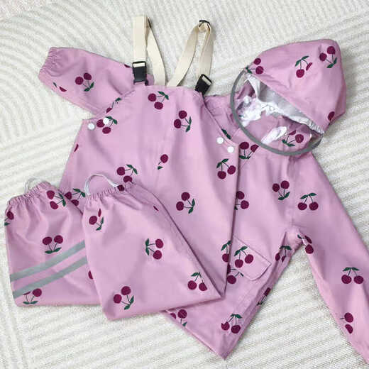 Children's raincoat kindergarten 36 years old 2024 split children's raincoat male and female baby waterproof overalls raincoat small Cherry M