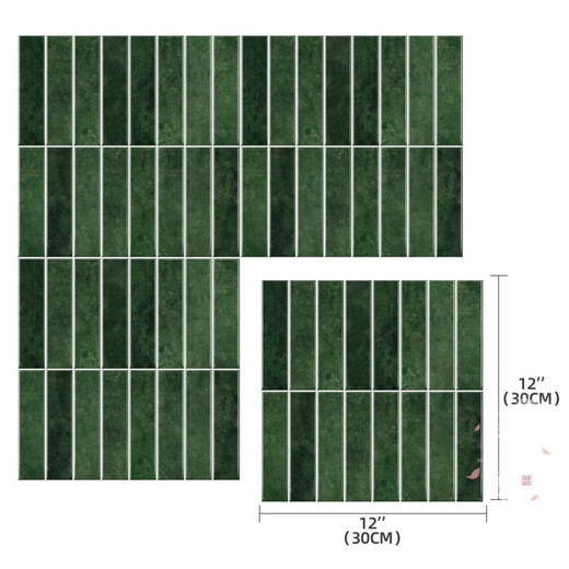 Dark green red gray blue long strip wall stickers imitate marble self-adhesive crystal dripping glue imitation handmade brick wall customization dripping material 30*30CM11 pieces 1 square MT1391