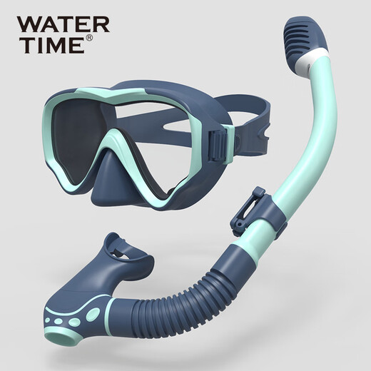 WATERTIME children's diving mask snorkeling mask snorkeling Sambo breathable swimming goggles diving equipment aqua blue suit