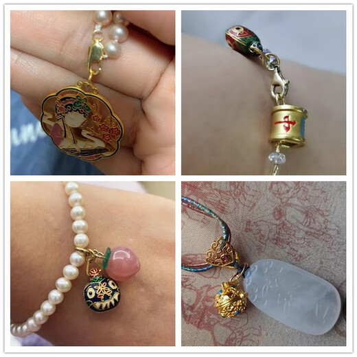 18K gold lobster clasp fish hook clasp spring buckle anti-opening buckle connecting rope buckle head diy bracelet connection accessories thin double circle 3 o'clock 0 one 18Kl white gold