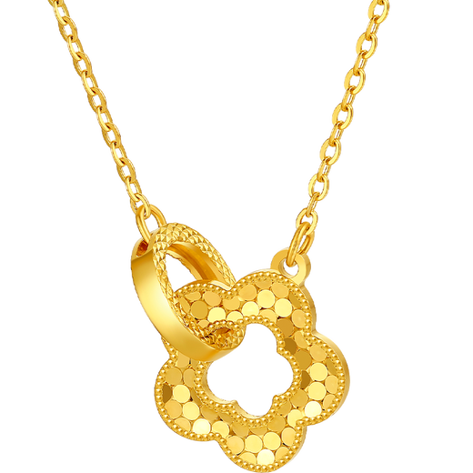 Saturday Blessing Gold Necklace Female Flower Beauty Pure Gold Pendant Birthday Gift Price A0612362 Approximately 3.28g 40+5cm