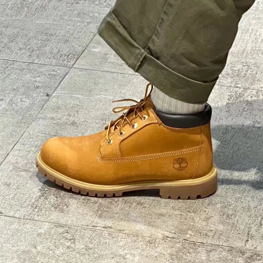 添柏岚（Timberland）经典踢不烂大黄靴休闲增高男女鞋中帮户外真牛皮防水工装马丁靴潮 黄色中帮(偏大一码) 40