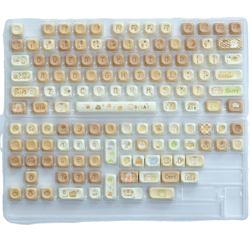 汇瀚外设xhs虚妄设计烘焙小羊主题五面热升华键帽QX3圆润球帽75 烘焙小羊-带坡度圆润球帽-130+键位小全套