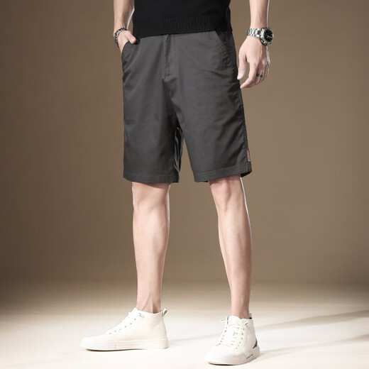 
JEEP SPIRIT American casual shorts men's summer thin ice silk trendy brand loose sports mid-pants trendy straight-leg five-point pants 983 khaki B style 2XL [suitable for 170-190Jin [Jin equals 0.5 kg]]
