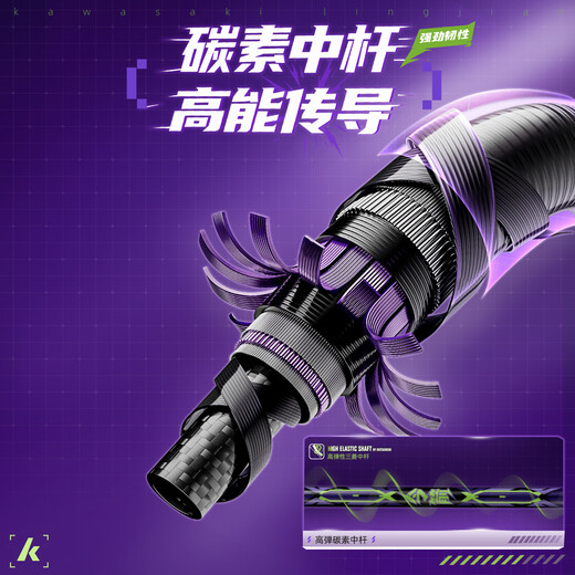 Kawasaki (KAWASAKI) double-shot ultra-light carbon mid-pole badminton racket, offensive and defensive balance, arrow-matching, gray green + small white (strung)