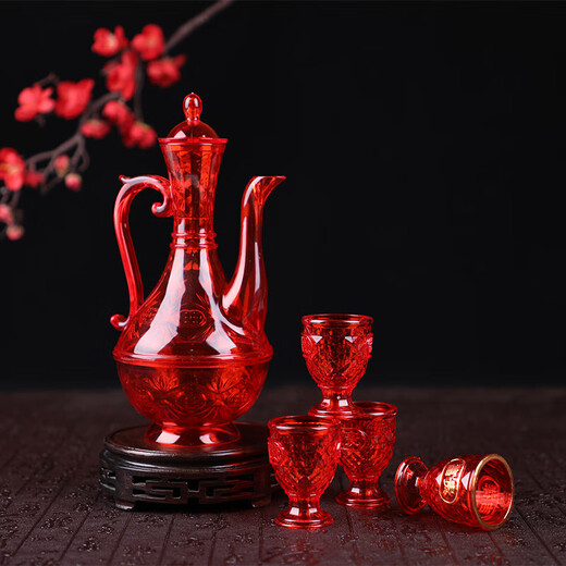 Wine-pouring wine jug wedding transparent plastic wine jug large-capacity red wine-pouring wine jug bridal dowry supplies creation