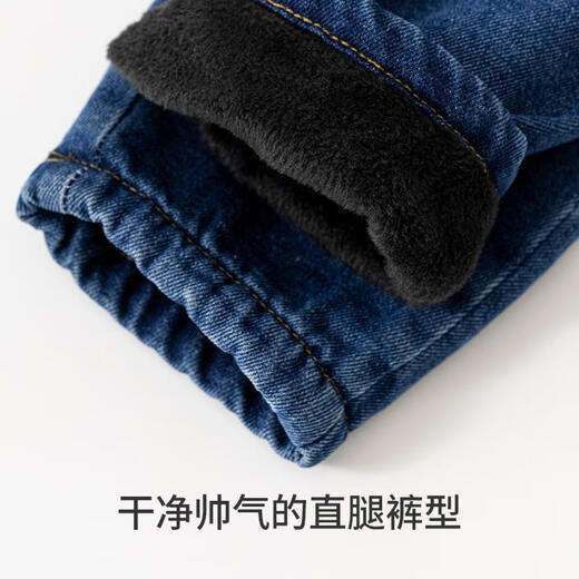 Baby soft denim overalls plus velvet winter overalls for boys and girls thickened velvet outer wear one-piece baby pants blue plus velvet thickening 100 cm