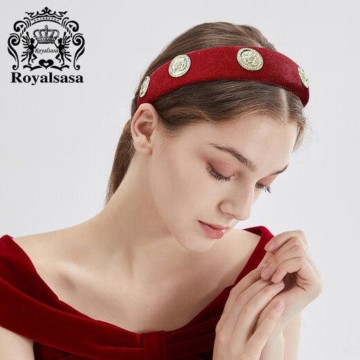 Royal sasa Royal salsa New Year Chinese red cloth wide style hairband does not jam the head, comfortable temperament hairpin zodiac year hair accessories
