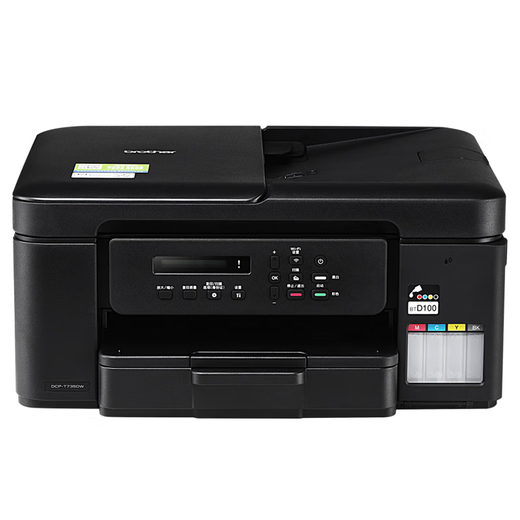 Brother DCP-T735DW/T536DW imprimante recto verso automatique couleur sans fil, copieur et scanner tout-en-un DCP-T735DW/73O (même fonction, expédié de manière aléatoire) Colis 2 (standard + 4 bouteilles d'encre spéciale de couleur noire)